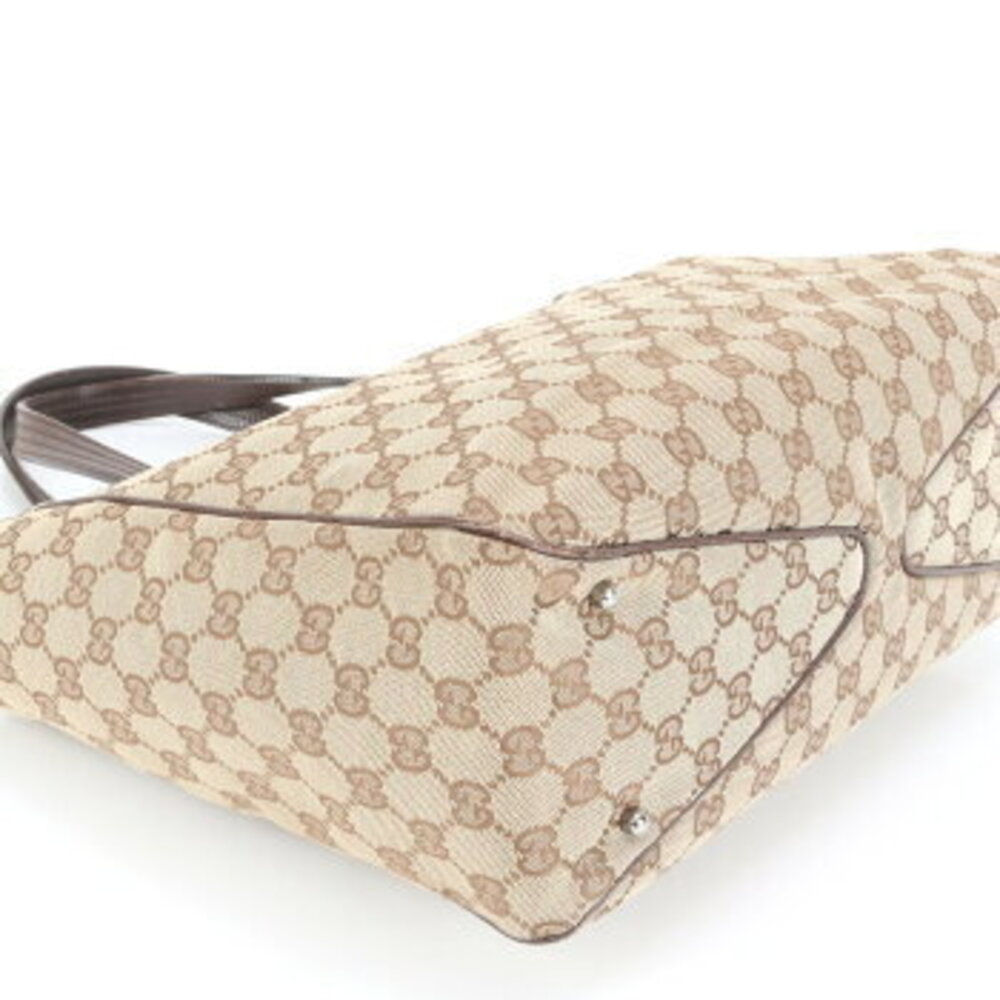 Gucci GG canvas leather tote bag shoulder brown MEM - Picture 4 of 9